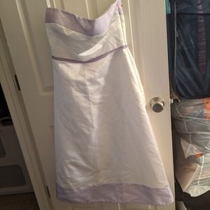 Bill Levkoff Lilac trimmed wedding dress